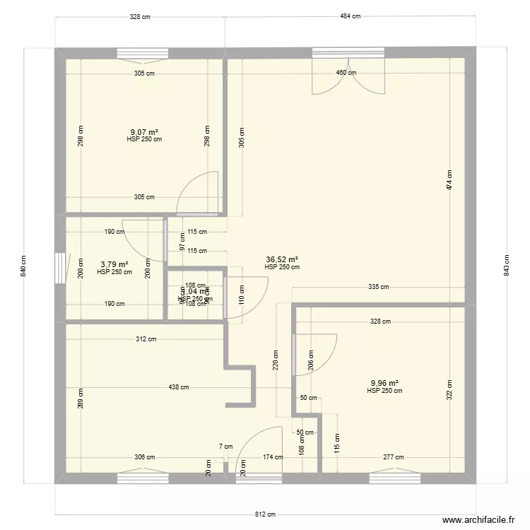 Maison projet Mairie de Y&egrave;bles avant travaux. Plan de 