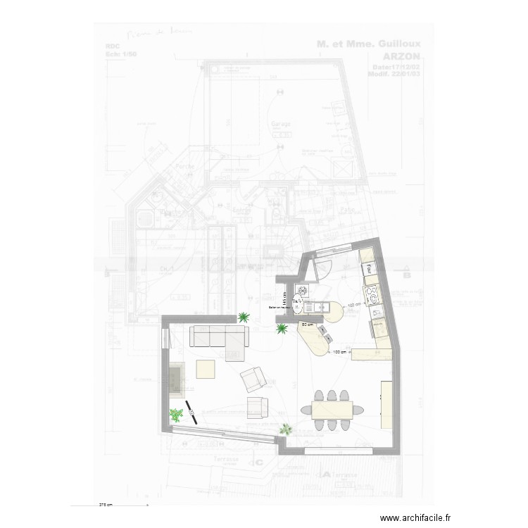 Arzon cuisine salon v18. Plan de 0 pièce et 0 m2