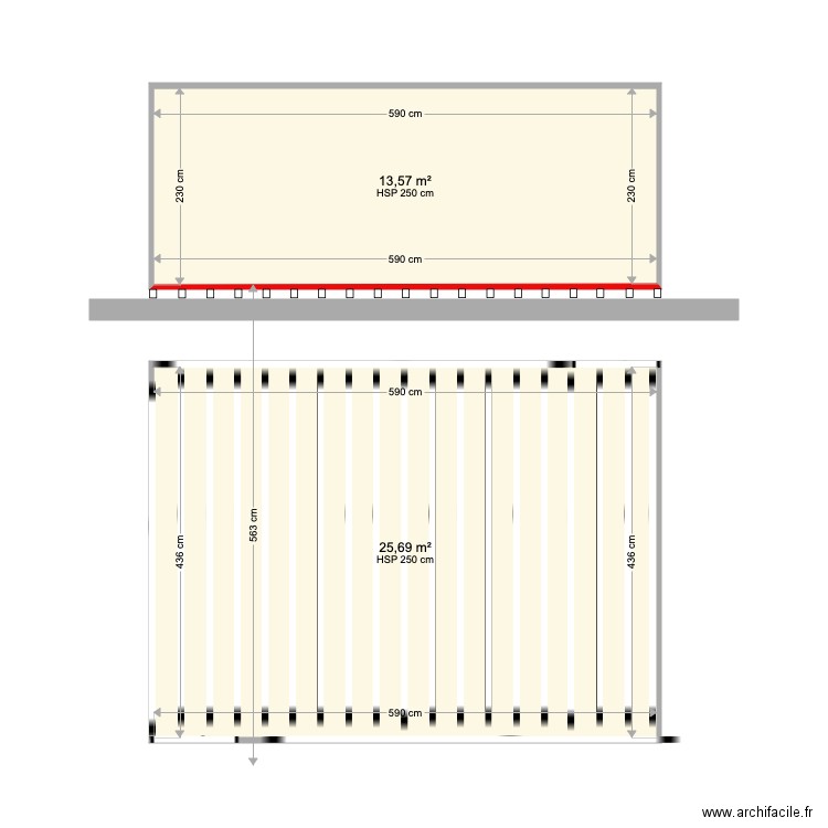 projet cuisine faux plancher. Plan de 0 pièce et 0 m2