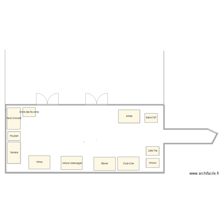 Draft Plan des exposants Hall entrée chapiteau. Plan de 0 pièce et 0 m2