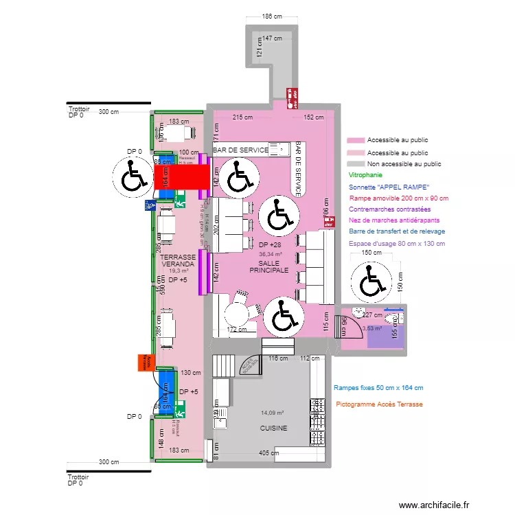 TATA THAI APRES TRAVAUX espace rotation. Plan de 