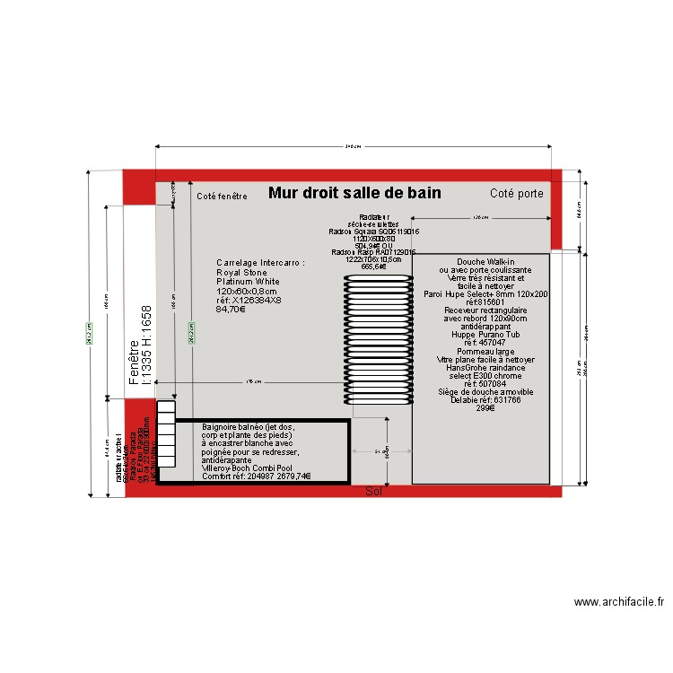 202109211747 Mur droit salle de bain DERIDDER. Plan de 0 pièce et 0 m2