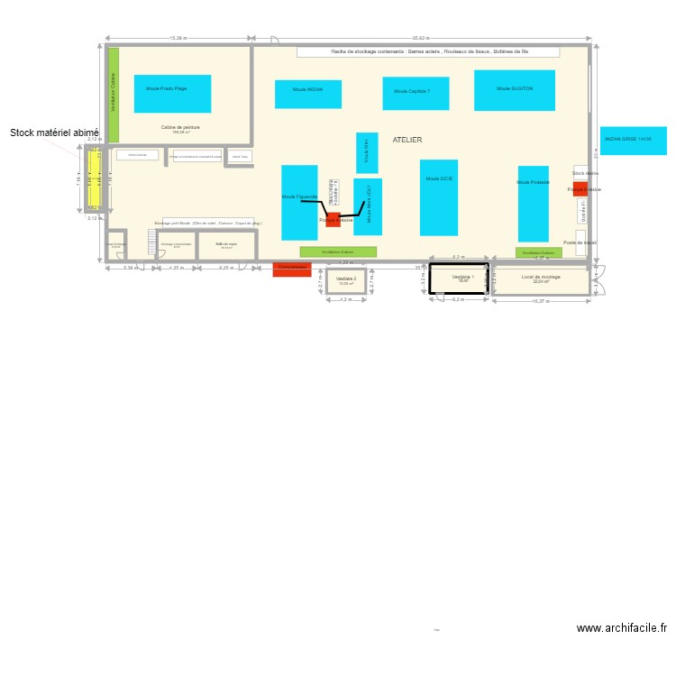 Usine villepinte . Plan de 9 pièces et 1193 m2