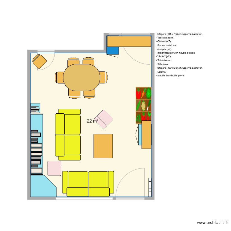 SALON  SALLE A MANGER. Plan de 0 pièce et 0 m2