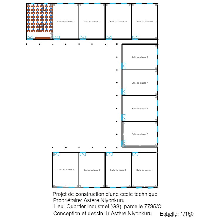 Vue en plan ecole . Plan de 0 pièce et 0 m2