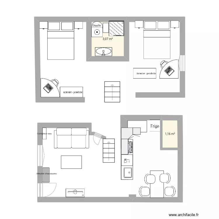 12 cour du chalet. Plan de 
