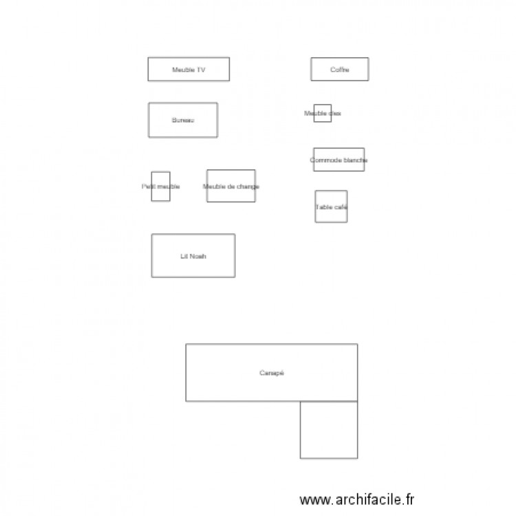 Liste mobiliers. Plan de 0 pièce et 0 m2