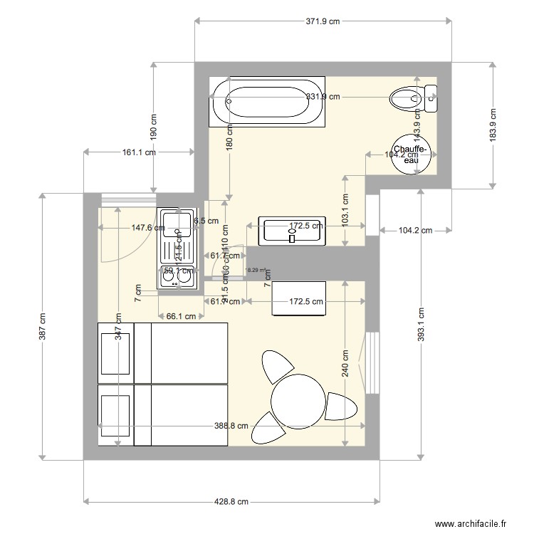 studio 17 m2 st dom proposition 3. Plan de 0 pièce et 0 m2