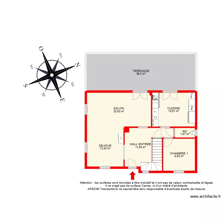BI 6396 RDC. Plan de 