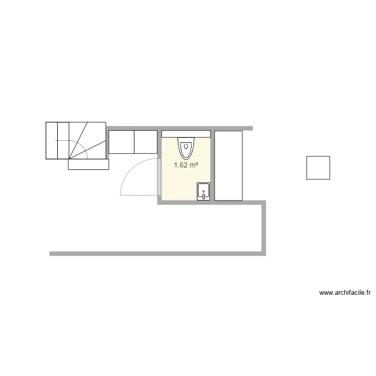 toilette en bas. Plan de 