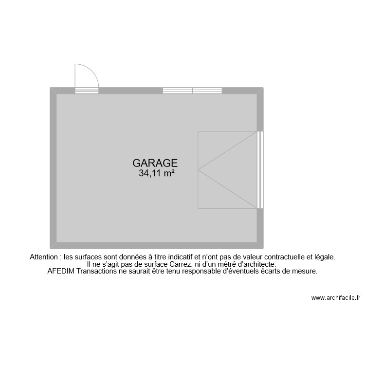 BI 9513 GARAGE . Plan de 1 pièce et 34 m2