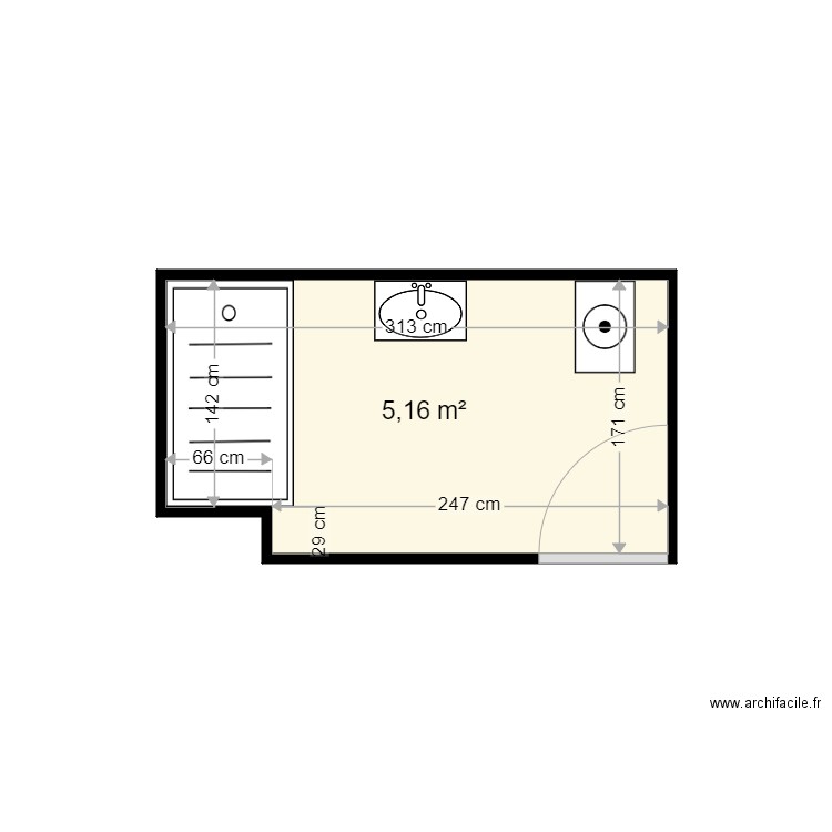 SERGEANT PASCAL . Plan de 1 pièce et 5 m2