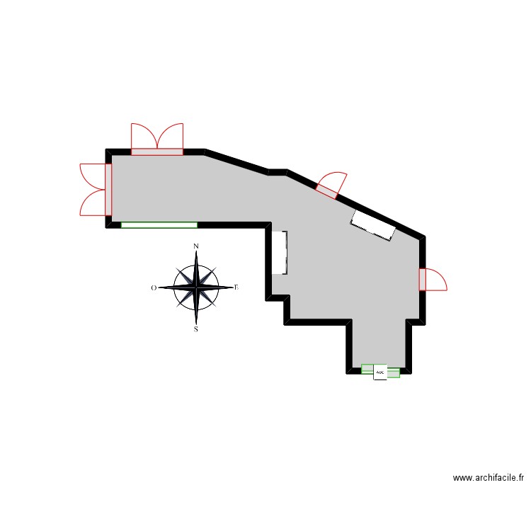 Gruppe 6 -2 Floor. Plan de 1 pièce et 3 m2