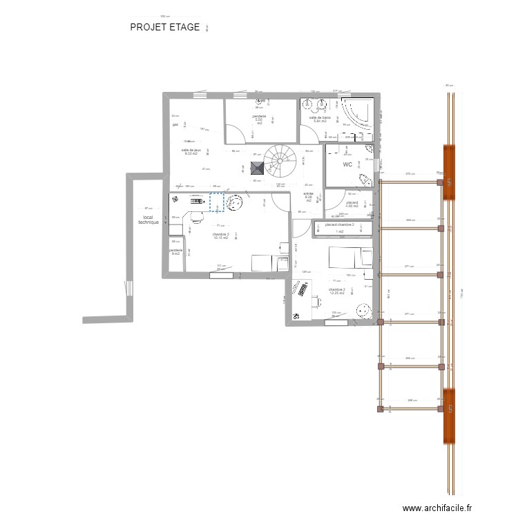 ETAGE PROJET. Plan de 0 pièce et 0 m2