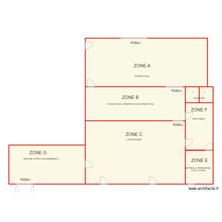 plan general labo MIN Zones A &agrave; G r&eacute;v 231018. Plan de 
