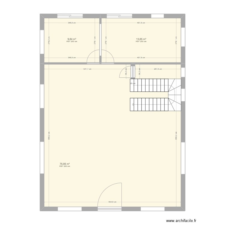 erme. Plan de 3 pièces et 99 m2