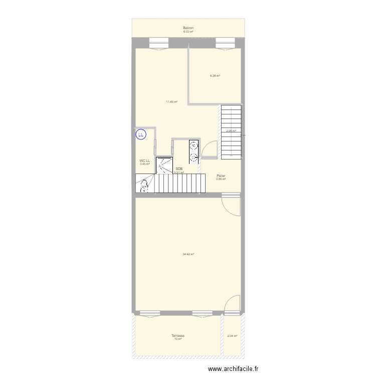 Luciano appart Nord 1er étage. Plan de 0 pièce et 0 m2