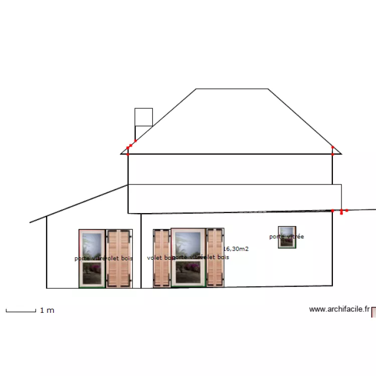 façade ouest. Plan de façade ouest. Plan de