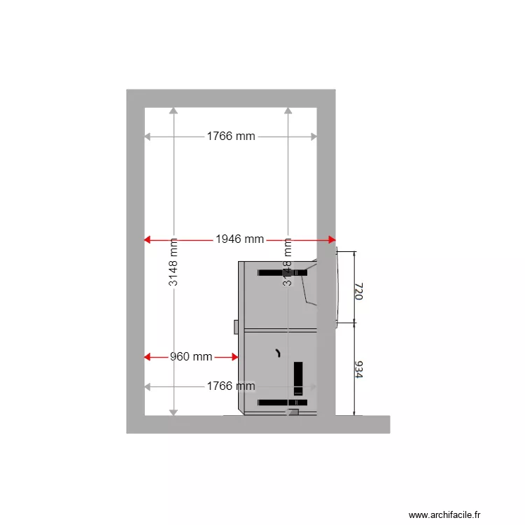 COUPE EXISTANT MARSEILLE ESPACE PRO PETIT LOCAL 328EF. Plan de 