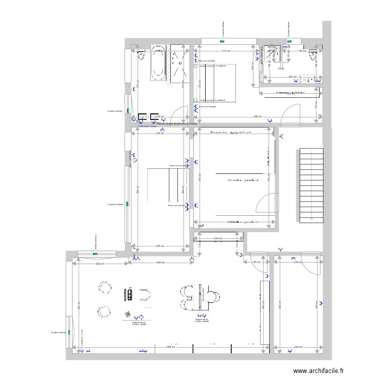 Rez de jardin installation électrique. Plan de 0 pièce et 0 m2