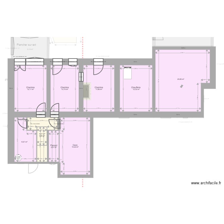 Gasmi 1. Plan de 28 pièces et 241 m2