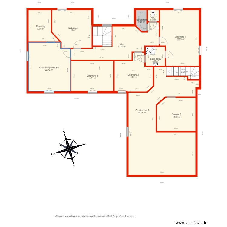 BI 4038 Etage côté. Plan de 0 pièce et 0 m2