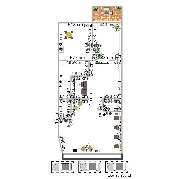 evelyse. Plan de 4 pièces et 211 m2