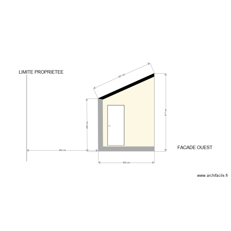 FACADE OUEST. Plan de 0 pièce et 0 m2