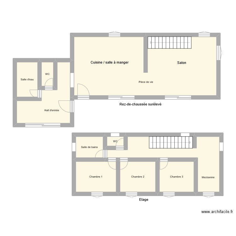 GR3264. Plan de 10 pièces et 84 m2