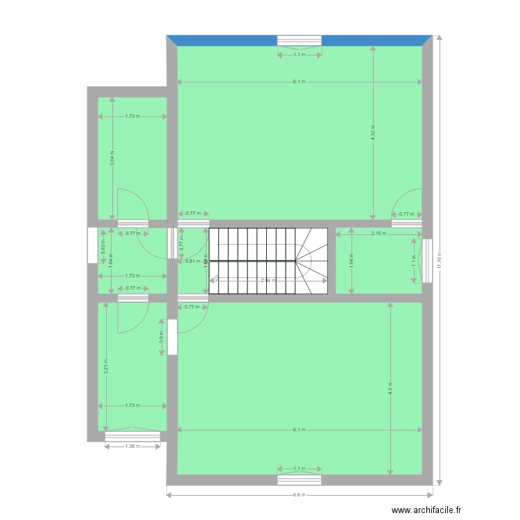 Partie B Niv 1 Après aménagement. Plan de 0 pièce et 0 m2