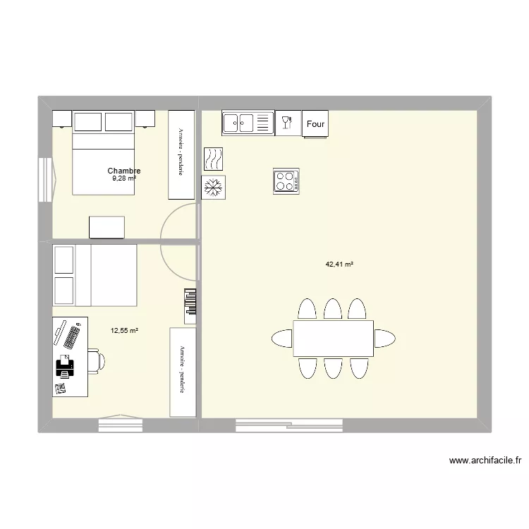 maison mars 2026. Plan de 3  et 64 m²