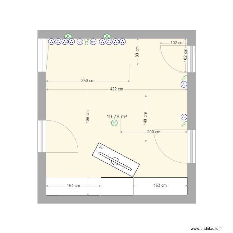 Chambre S et V. Plan de 0 pièce et 0 m2