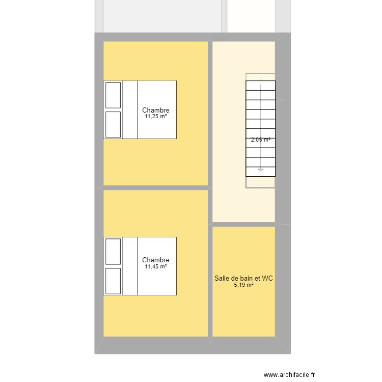 Plan TOTAL trois ponts (17/07) version 1m de façade supplémentaire. Plan de 38 pièces et 501 m2