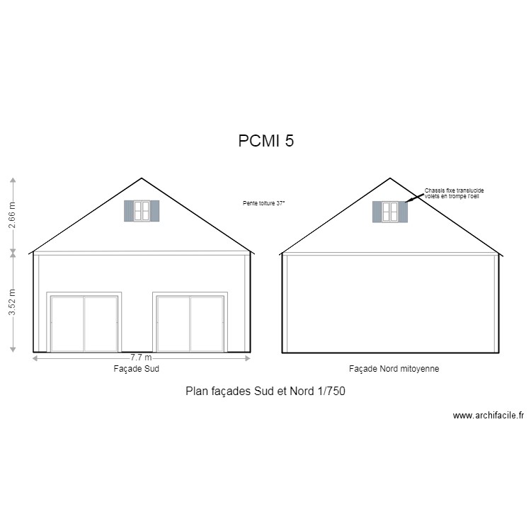 Plan Sud et Nord 750 PCMI 5. Plan de 0 pièce et 0 m2