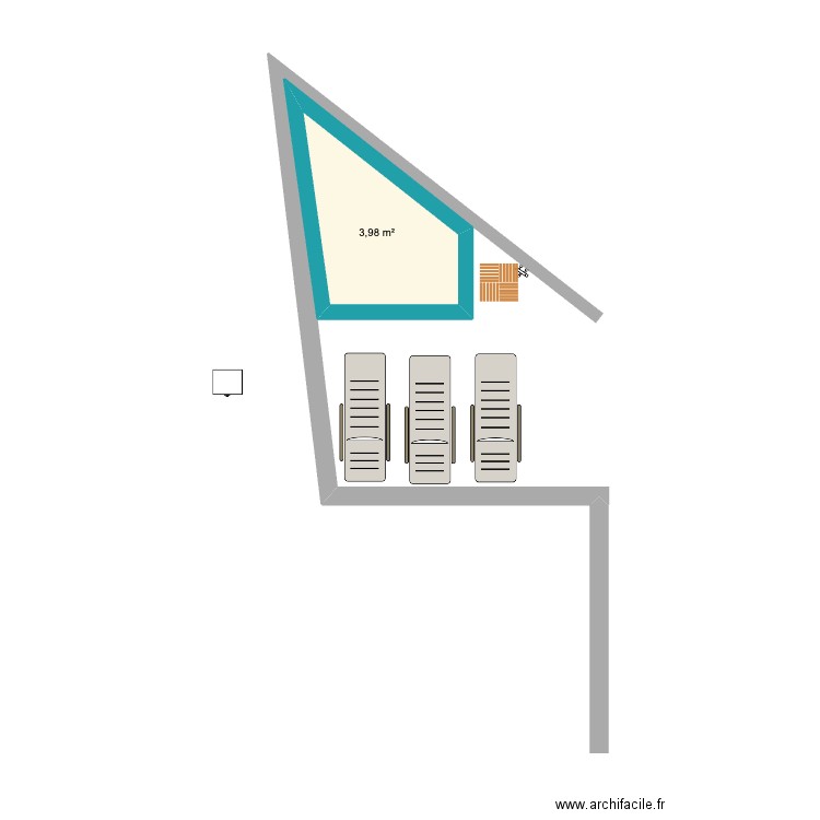 Jardin bout1. Plan de 1 pièce et 4 m2