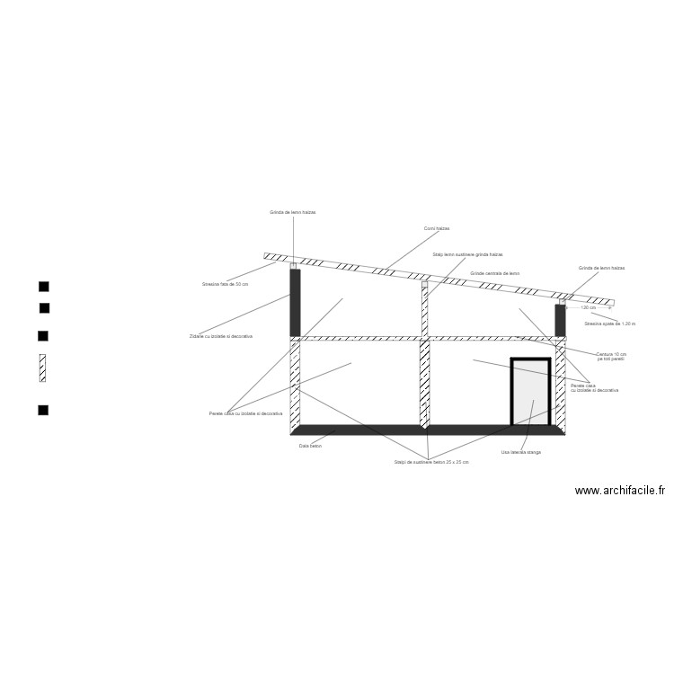 GARAJ STALPI STANGA. Plan de 1 pièce et 2 m2