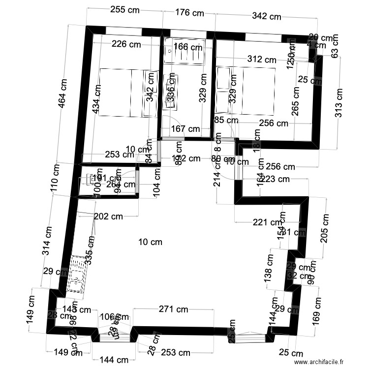 T3 2ÈME ÉTAGE . Plan de 2 pièces et 16 m2