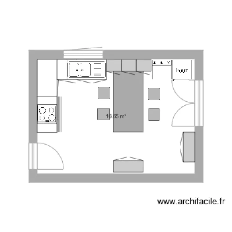 cuisine r&eacute;novation. Plan de 