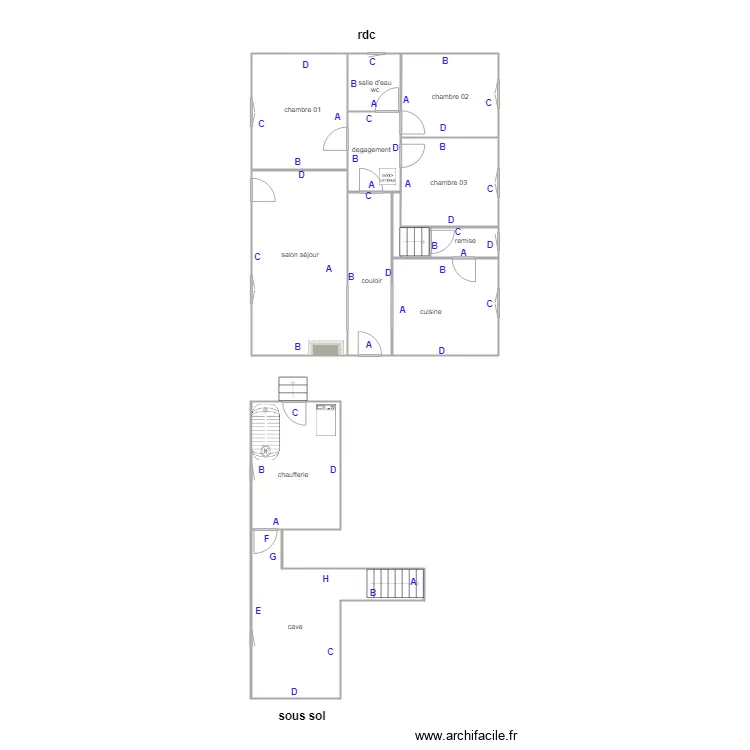 math&eacute; maison PB. Plan de 
