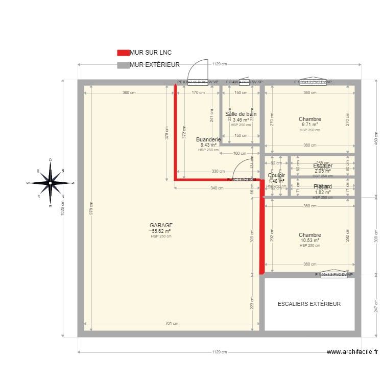 FEDOU 1. Plan de 17 pièces et 173 m2