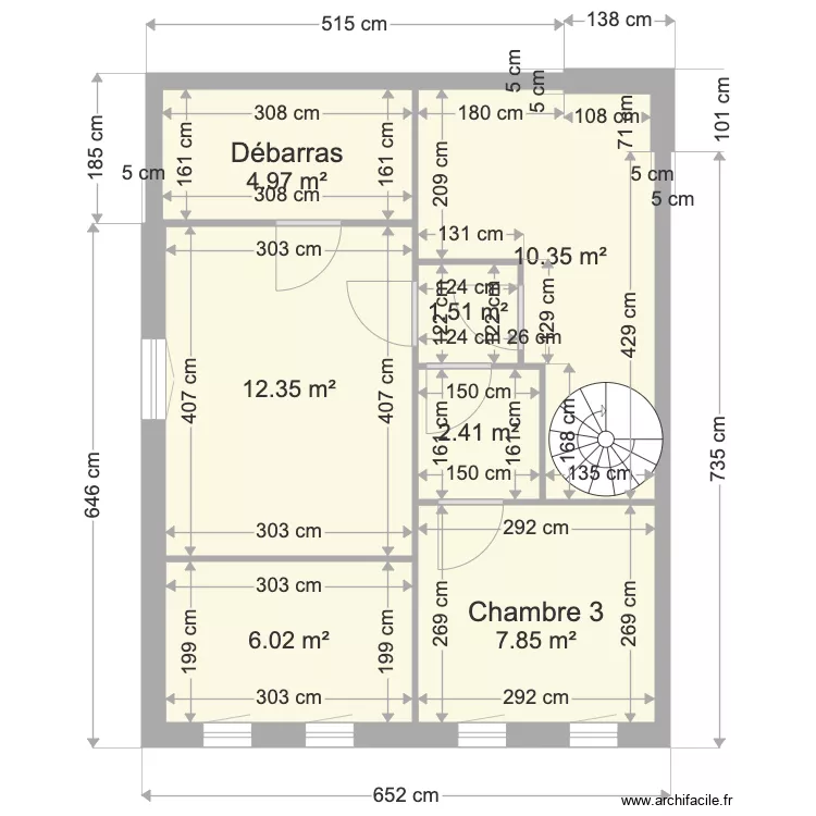 Flesque modifi&eacute; 1er &eacute;tage. Plan de 