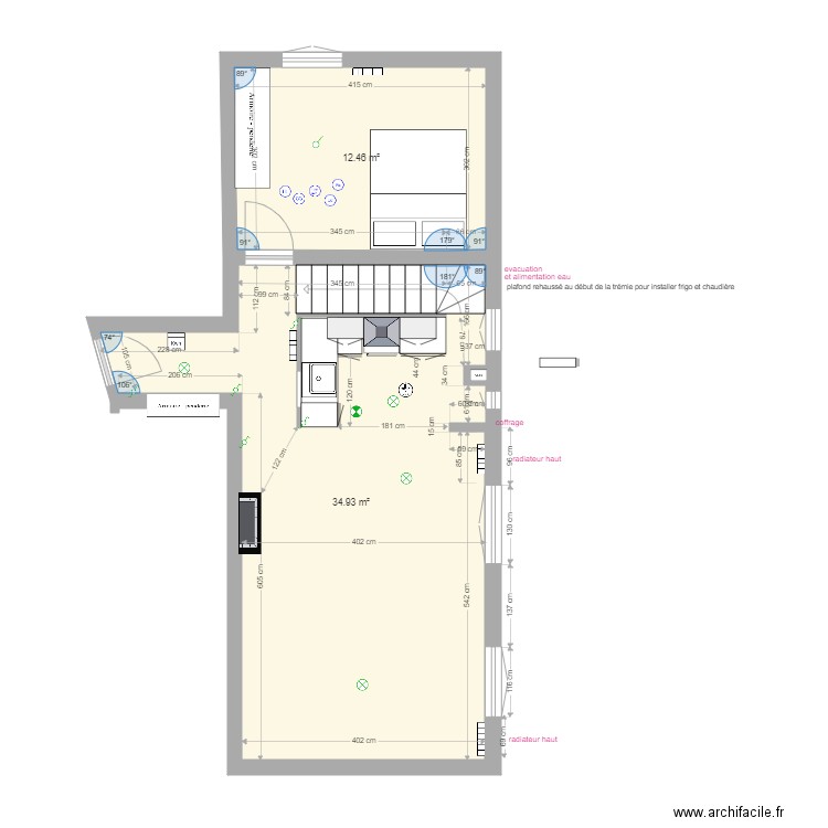 plan 1 3 eme etage gde tremie. Plan de 0 pièce et 0 m2