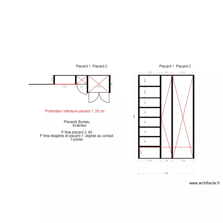 Placards bureau Lauriston v2. Plan de 