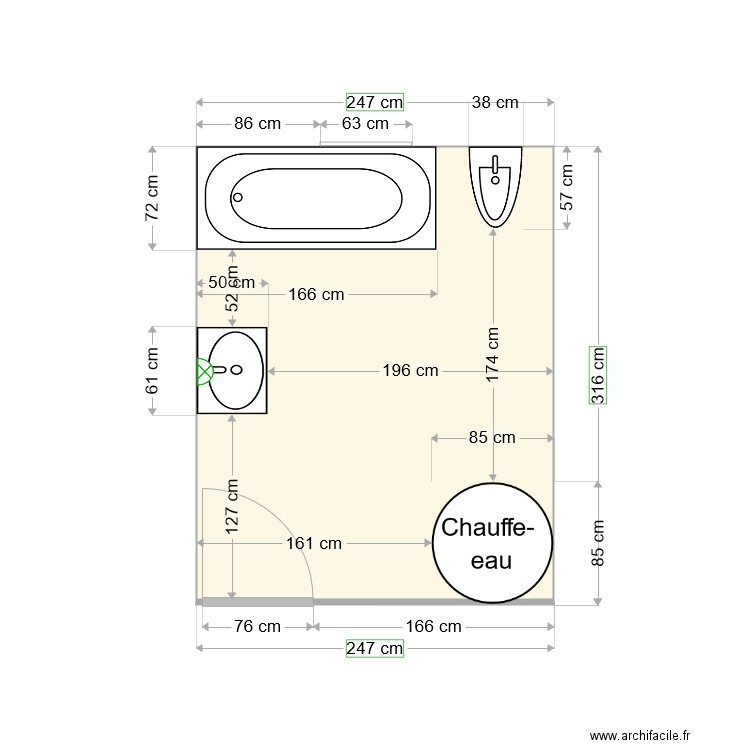 Salle de bain sans équipements. Plan de 0 pièce et 0 m2