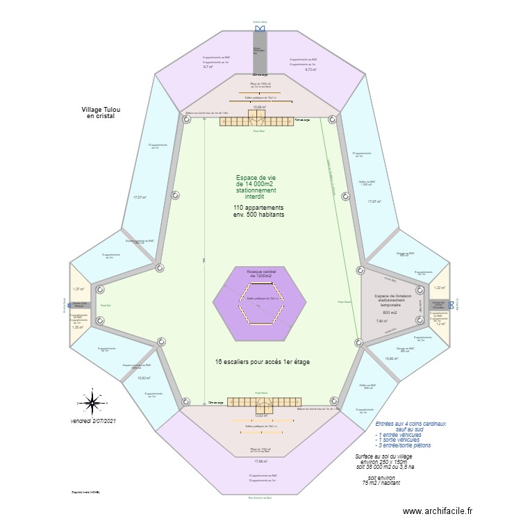 Maison Tulou étoile 09. Plan de 0 pièce et 0 m2