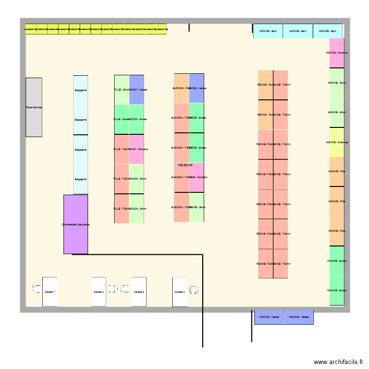 Braderie Extérieur. Plan de 1 pièce et 200 m2