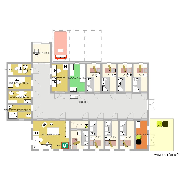 hopital. Plan de 0 pièce et 0 m2
