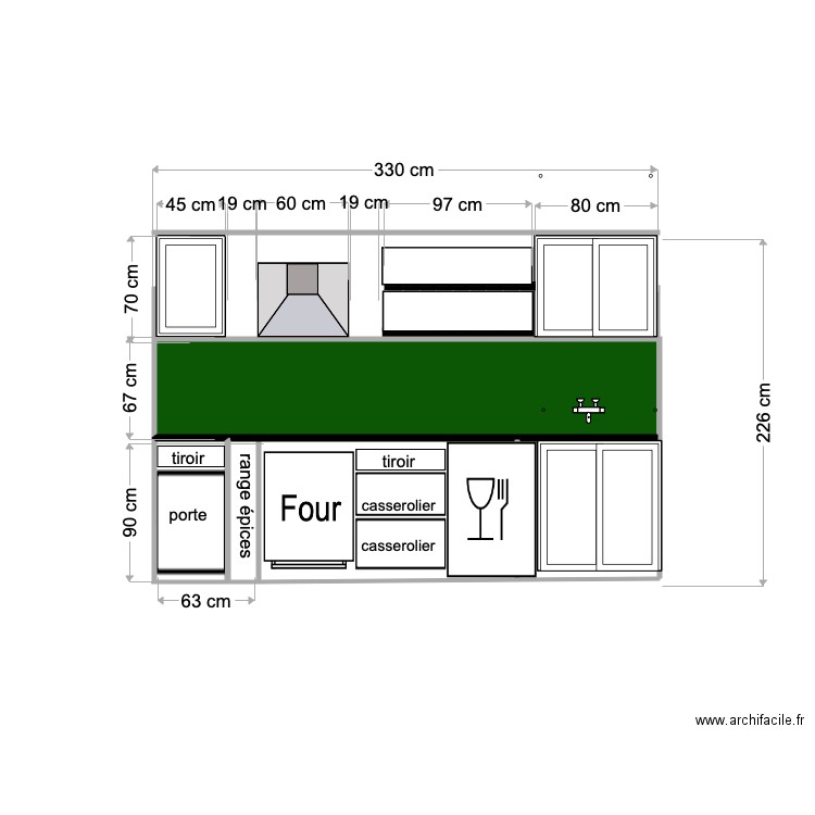 façade cuisine 3. Plan de 0 pièce et 0 m2