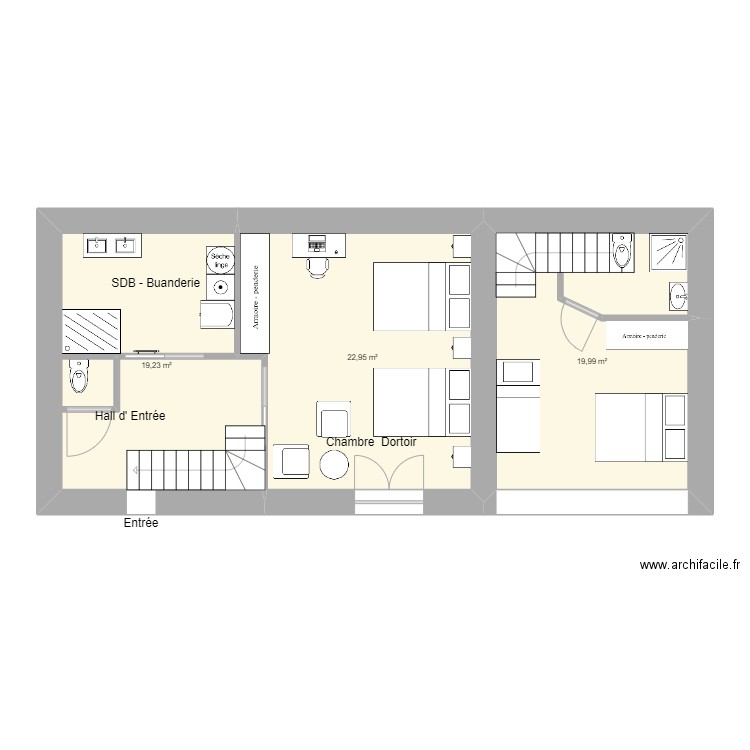 Plan aménagement RDC Prayols. Plan de 0 pièce et 0 m2