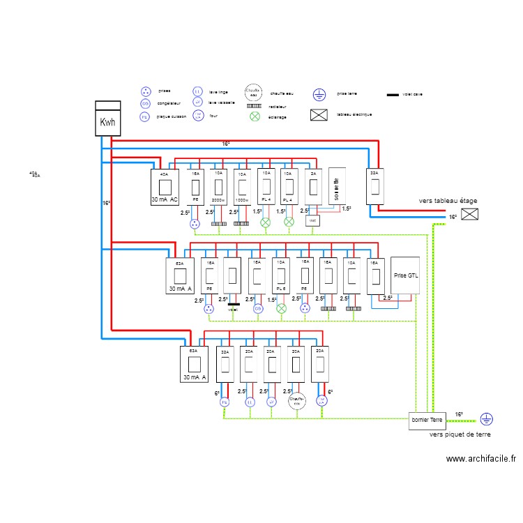 tableau electrique bas. Plan de 0 pièce et 0 m2